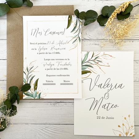 Invitación Flor Verde