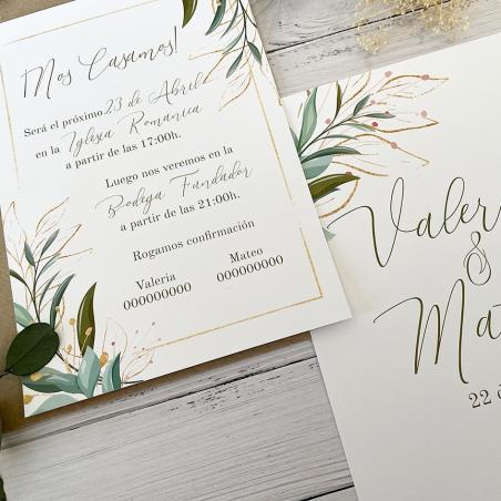Invitación Flor Verde