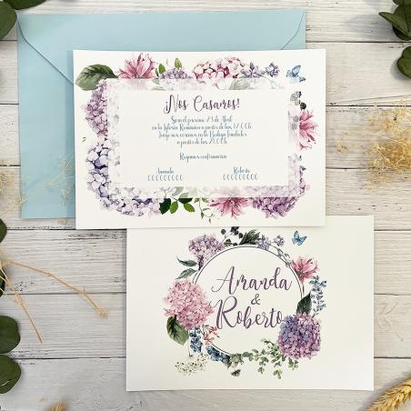 Invitación de Boda Hortensias