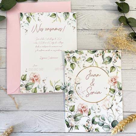 Invitación de Boda Rosas Acuarela