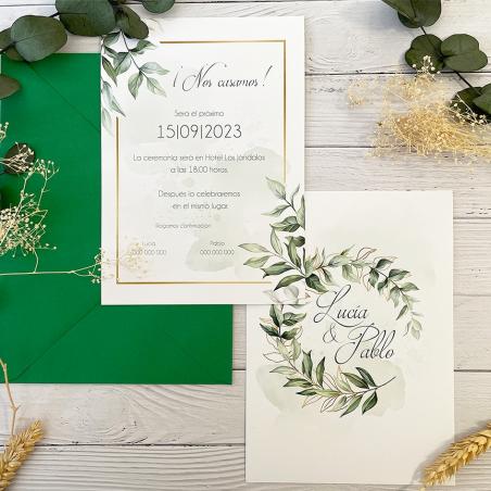 Invitación de Boda Hojas