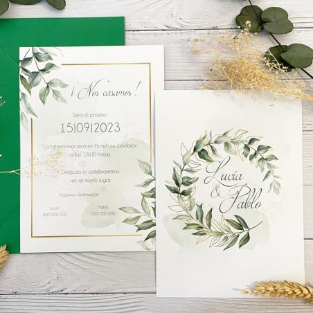 Invitación de Boda Hojas