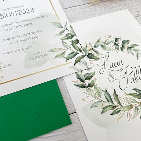 Invitación de Boda Hojas