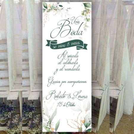 cartel  Boda Oro Verde