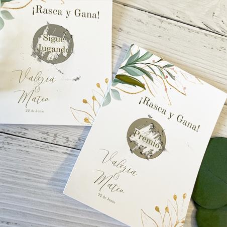 Rasca Sorpresa Boda Flor Verde