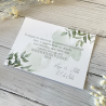 Tarjeta Datos Bancarios Boda Hojas