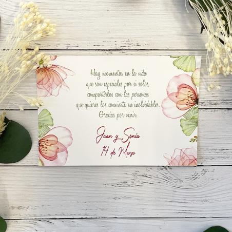 Tarjeta Agradecimiento Amapolas