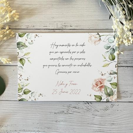 Tarjeta Agradecimiento Elegante Celeste