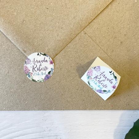 Pegatinas Personalizadas Hortensias Lilas