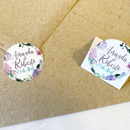 Pegatinas Personalizadas Hortensias Lilas