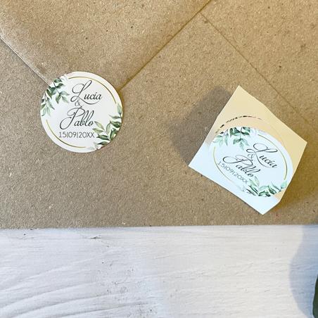 Pegatinas Personalizadas Madera Blanca y Oro