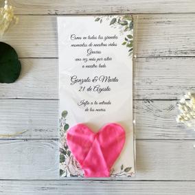 Tarjeta con Globo Elegante Rosa 2