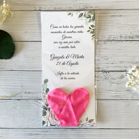 Tarjeta con Globo Elegante Rosa