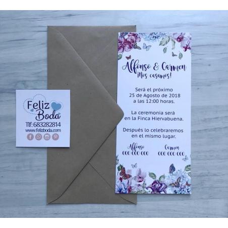 Invitación de Boda Mariposas