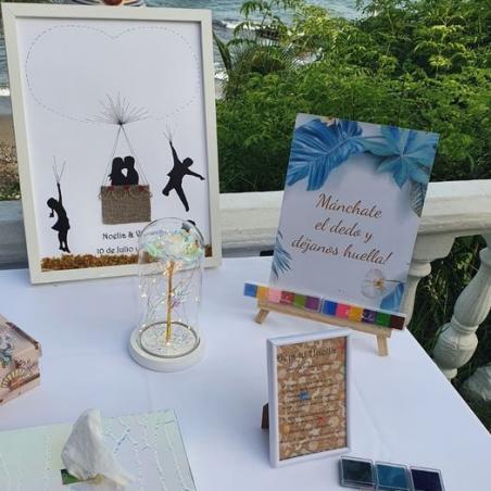 Cartel Boda Tropical Azul