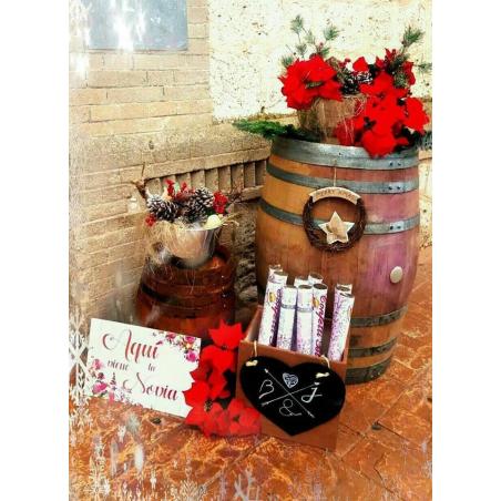 Cartel floral rojo