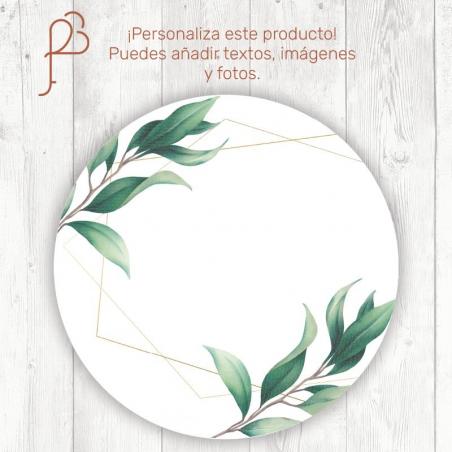 Pegatina Boda Redonda Personalizable Lineas de Oro