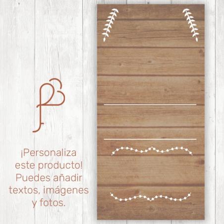 Cartel Madera con Adornos