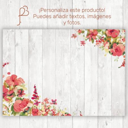Cartel floral rojo