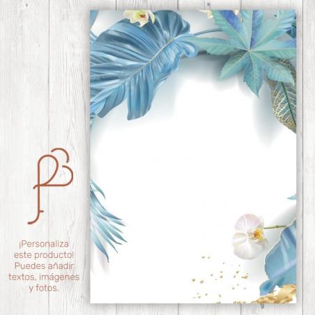 Cartel Boda Tropical Azul