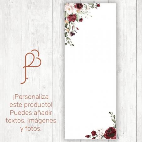 Cartel de Bienvenida para Bodas Floral Rojo