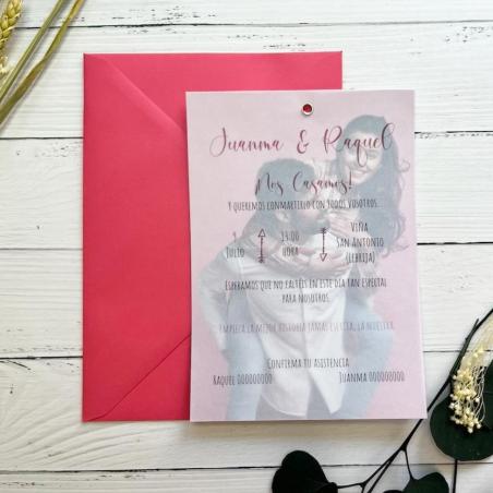 Invitacion de Boda papel vegetal