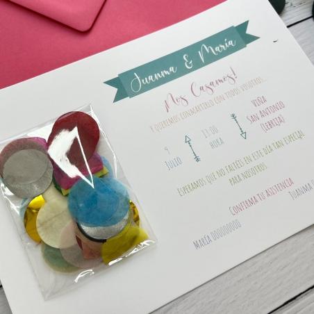 Invitación de Boda Confeti