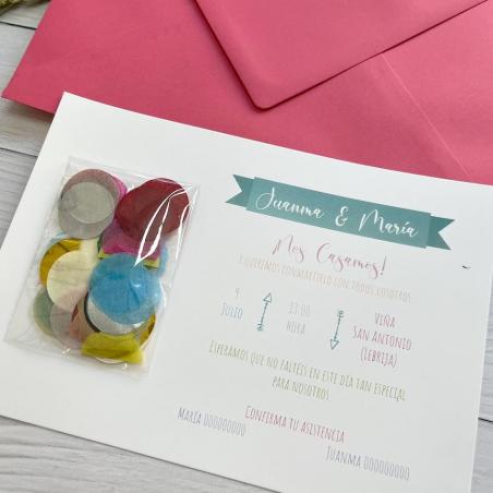 Invitacion confeti