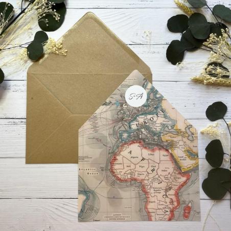Forro para invitación Boda Mapa