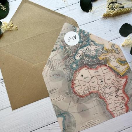 Forro para invitación Boda Mapa