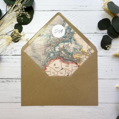Forro para invitación Boda Mapa