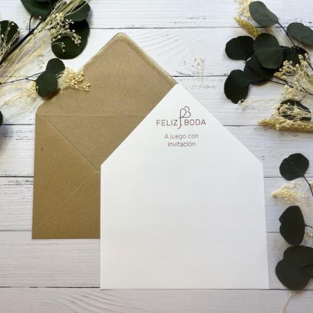 Forro a juego con invitación de boda