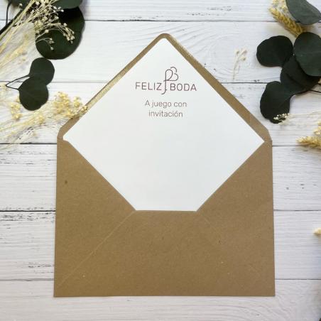 Forro a juego con invitación de boda