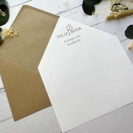 Forro a juego con invitación de boda