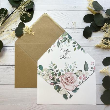Forro para invitación elegante rosa