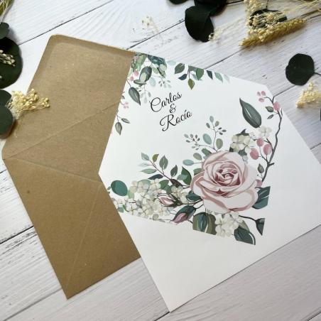 Forro para invitación elegante rosa