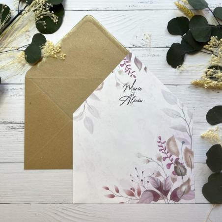 Forro para Invitación Flor Acuarela