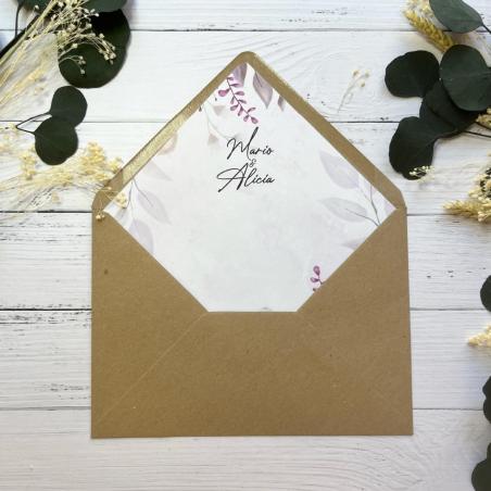 Forro para Invitación Flor Acuarela