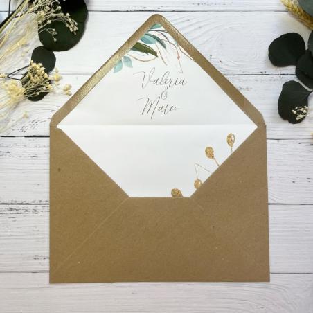 Forro para invitación Flor Verde