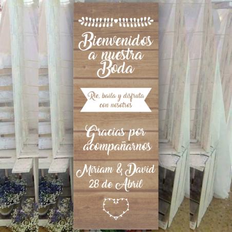 Cartel Bienvenida Boda Sencillo