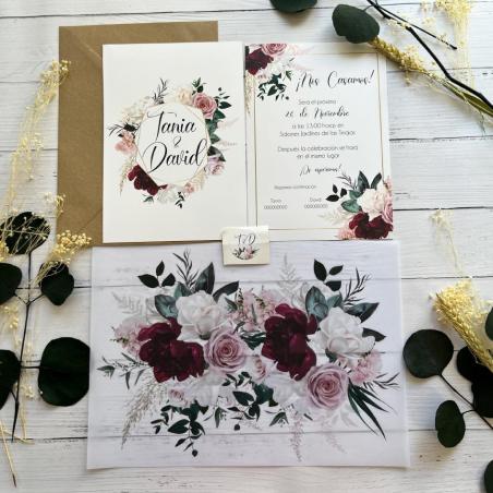 Invitación Elegante Floral Roja