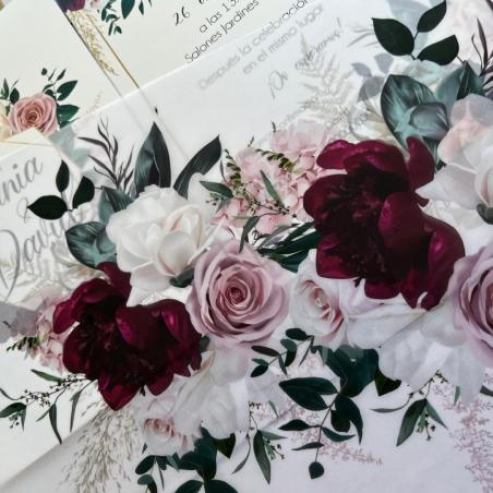 Invitación Elegante Floral Roja