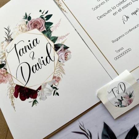 Invitación Elegante Floral Roja