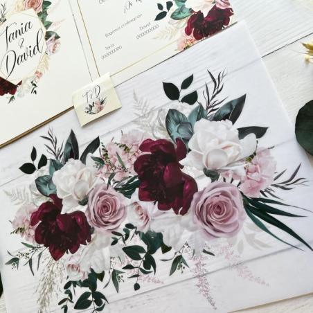 Invitación Elegante Floral Roja