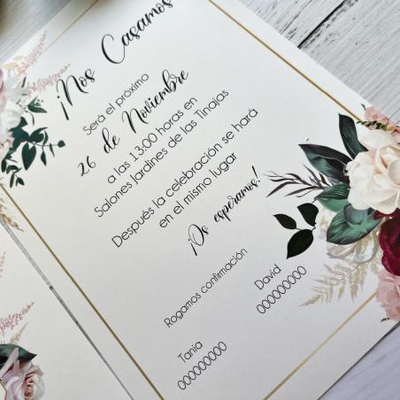 Invitación Elegante Floral Roja