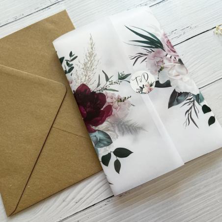 Invitación Elegante Floral Roja