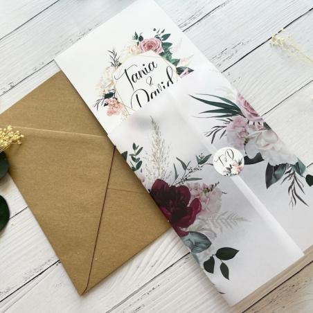 Invitación Elegante Floral Roja
