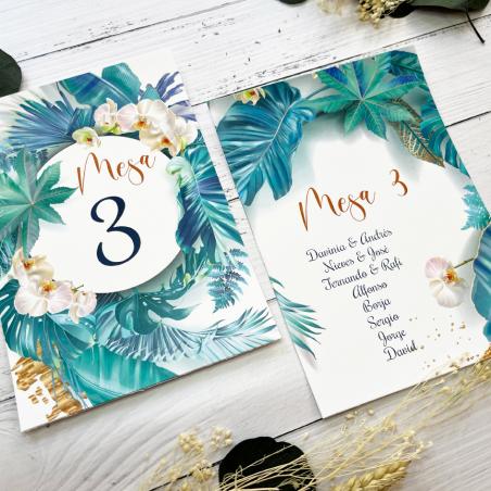 Mesero Floral Azul