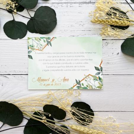 Tarjeta Agradecimiento Verde Manzana