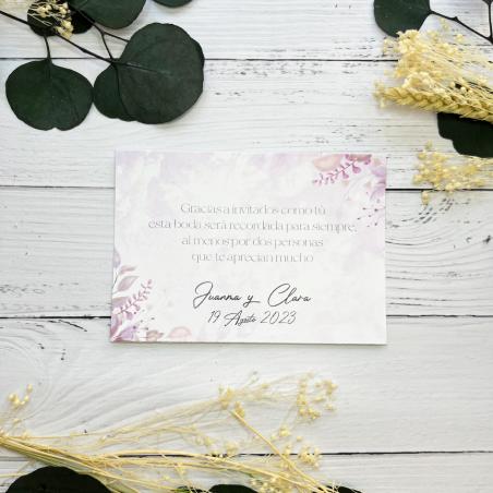 Tarjeta Agradecimiento Flor Acuarela